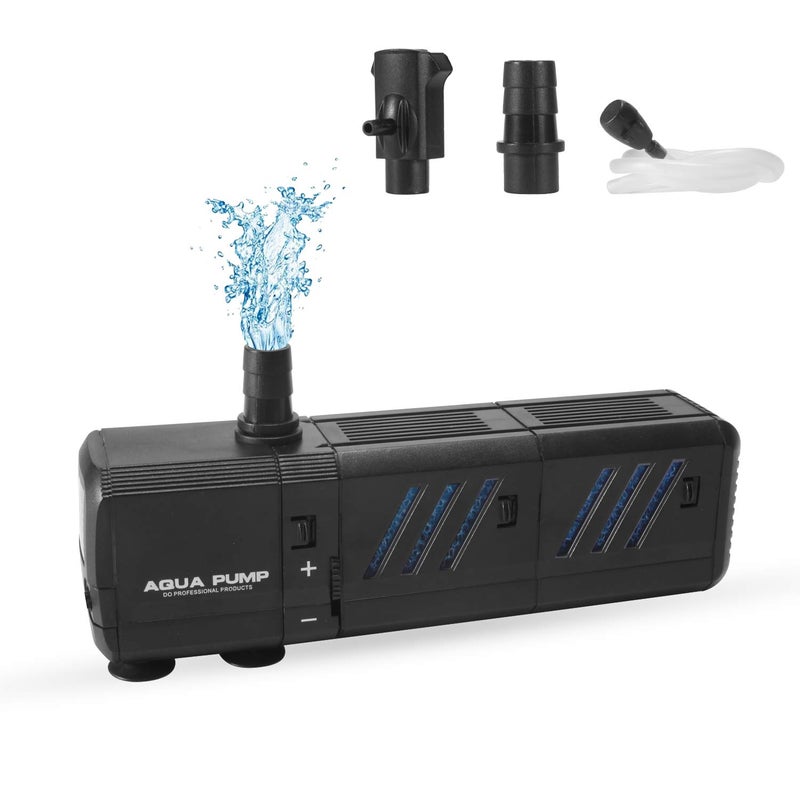 Insputer Aquarium Filter, Insputer 8W Turtle Tank Filter with 2 Sponge Filtration, 200 GPH Adjustable Submersible Fish Filters for 10-50 Gallo Pond Freshwater - Image 1